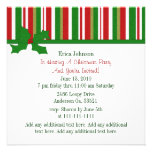 Holly and Holiday Stripes Party Invitations