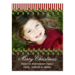 Holly Berry Christmas Photo Postcard