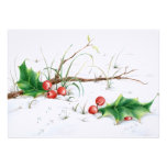 Holly in Snow Invitation