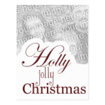 holly jolly christmas postcard