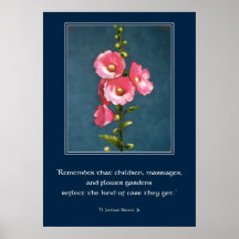 HOLLYHOCK POSTER WITH QUOTE