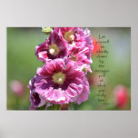 Hollyhocks with Quote Print