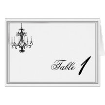 Hollywood Glamour Chandelier Table Number Card