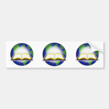 Holy Bible & Globe Bumper Sticker