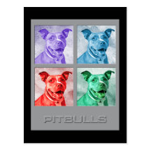 Homage to Warhol Pitbulls Postcards