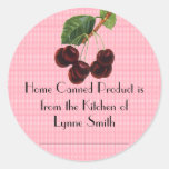 Home Canning Labels -- with Cherries Round Sticker