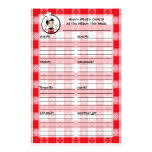 Home Cookin' Custom Menu Planner Customized Stationery