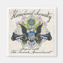 Homeland Security Gun-Toting Eagle Gear Magnets