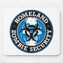 Homeland Zombie Security Skull - Blue Mouse Pads