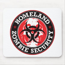 Homeland Zombie Security Skull - Red Mouse Pad