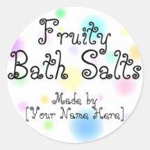 Homemade Bath Salts Customisable Labels Round Stickers