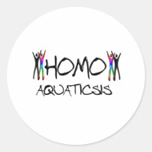 Homo aquatics round sticker