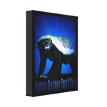 Honey Badger Don't Care - Star Rays Blue Gallery Wrap Canvas