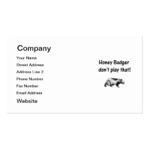 honey badger don't play that business card template
