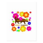 honey badger flowers post cards
