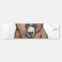 Honey Bear Thinking - CricketDiane Designer Stuff Bumper Sticker