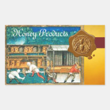 HONEY BEE, BEEKEEPER BROWN  WAX SEAL RECTANGLE STICKER