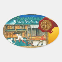 HONEY BEE, BEEKEEPER RED  WAX SEAL OVAL STICKERS
