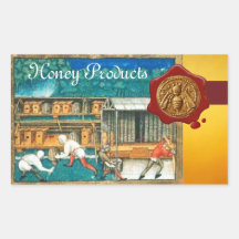 HONEY BEE, BEEKEEPER RED  WAX SEAL RECTANGLE STICKERS