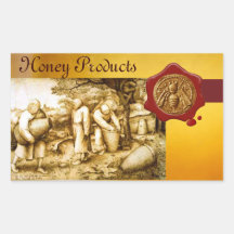 HONEY BEE, BEEKEEPER RED  WAX SEAL STICKERS