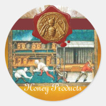 HONEY BEE, BEEKEEPER RED  WAX SEAL STICKERS