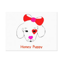Honey Puppy  Wrapped Canvas Stretched Canvas Print