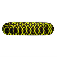 Honeycomb Flower - Black and Yellow Skateboards