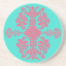 Honeysuckle pinkart nouveau vintage coaster