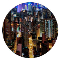 Hong Kong city skyline large wall clock wall clocks