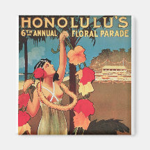 Honolulu, Hawaii 6th Annual Floral Parade 1911 Fridge Magnet
