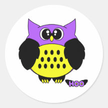 Hoo Pudgie Pet Round Sticker