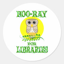 Hoo-Ray for Libraries Stickers