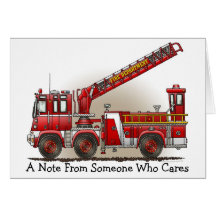 Hook and Ladder Fire Truck Note Card