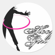 Hoop Girl-Hula Hoop Round Sticker
