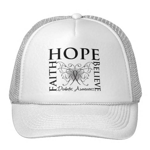 Hope Believe Faith - Diabetes Trucker Hats