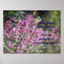 Hope Blooms Pink Floral Poster