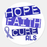 HOPE FAITH CURE ALS ROUND STICKER