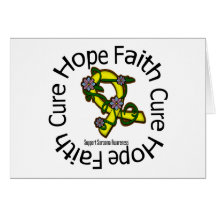 Hope Faith Cure Sarcoma Flower Ribbon Cards