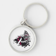 Hope Throat Cancer Butterfly Key Chain