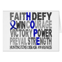 Hope Word Collage Huntington's Disease Cards
