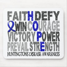 Hope Word Collage Huntington's Disease Mouse Pad