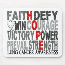 Hope Word Collage Lung Cancer Mousepads