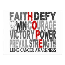 Hope Word Collage Lung Cancer Postcard