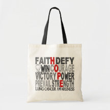 Hope Word Collage Lung Cancer Tote Bag
