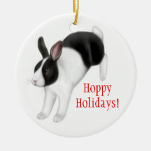 Hopping Bunny Rabbit Holiday Ornament