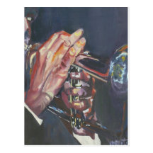 horn player postcards