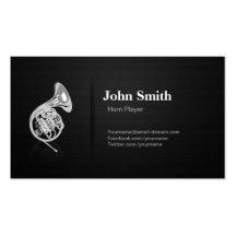 Horn Player - Professional Premium Black Mesh Business Card Templates