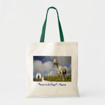 Horse and chapel canvas bag