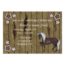 Horse and Flowers Birthday Invitation ~ Girls