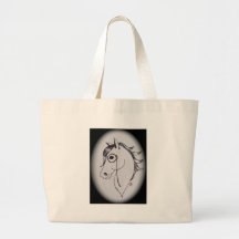 Horse and monocle canvas bag